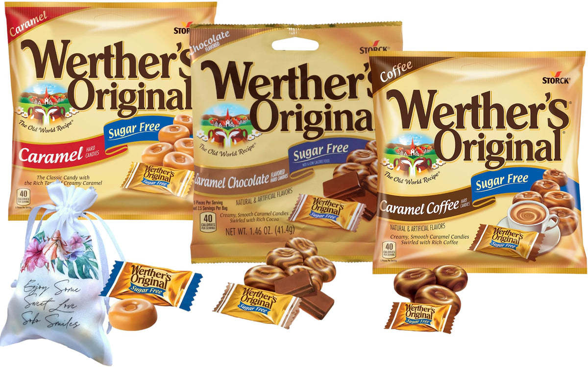Soko Smiles Werther's sugar-free coffee candy close-up highlights bold aroma and flavor