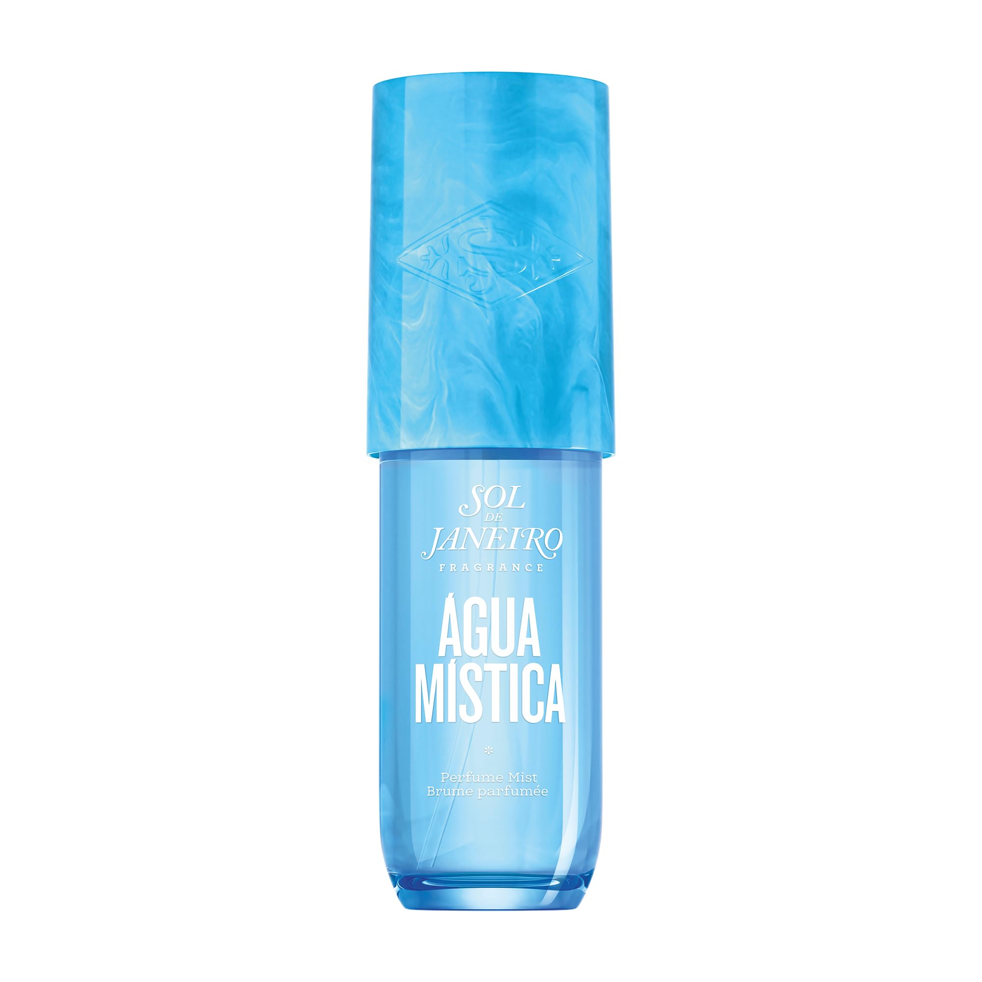 Sol de Janeiro Agua Mistica bottle highlighting neroli water and tangerine notes for a fresh scent.