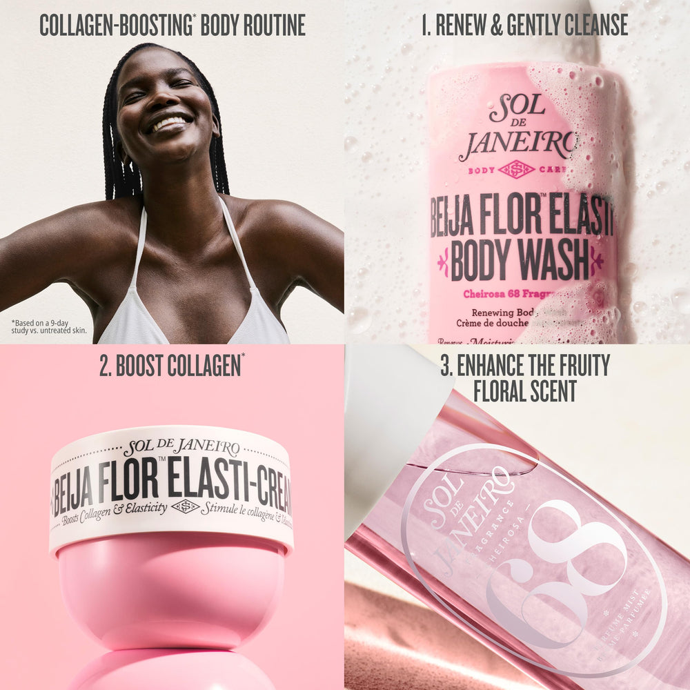 Sol de Janeiro Beija Flor Elasti-Cream applied to skin during routine.