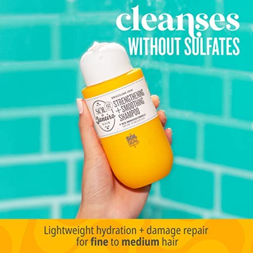 Sol de Janeiro shampoo foaming lather conveys cleansing action for damaged hair