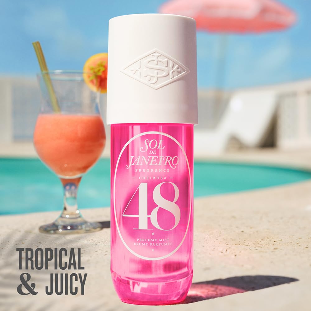 Sol de Janeiro Cheirosa 48 guava nectar note captures a bright, fruity heart.