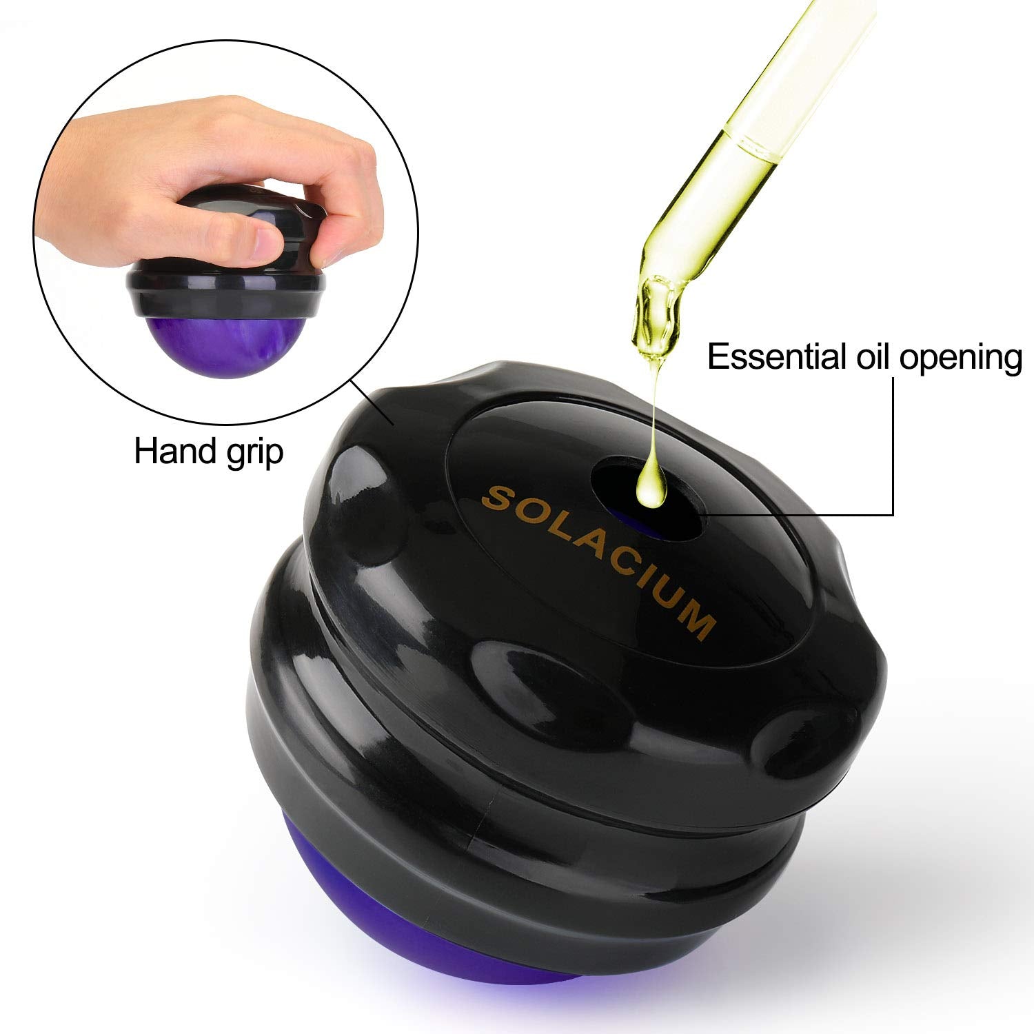 Solacium Manual Massage Roller Ball on the legs to unwind fatigue and tightness.