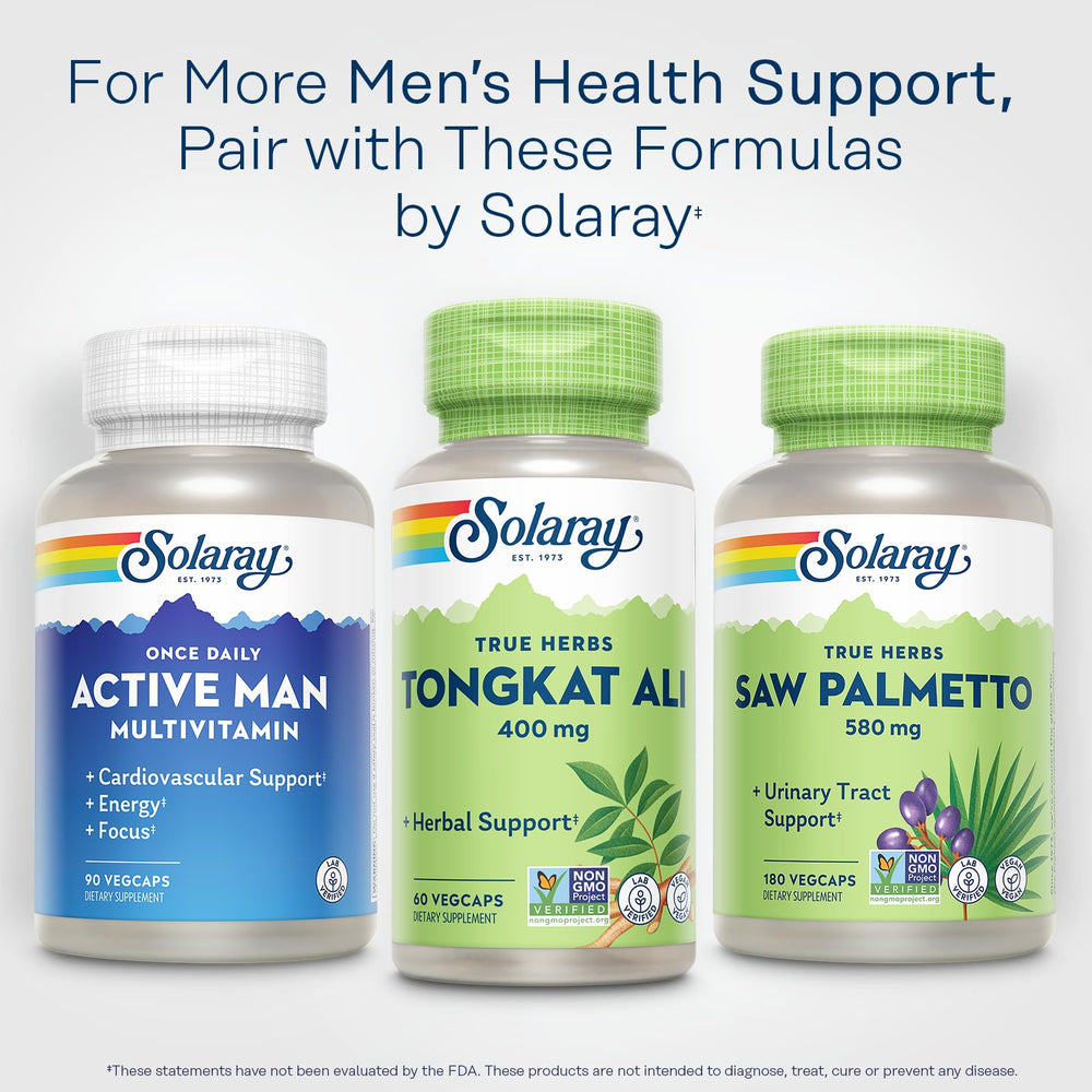 SOLARAY 60 servings vegan capsules ideal for ongoing daily use.