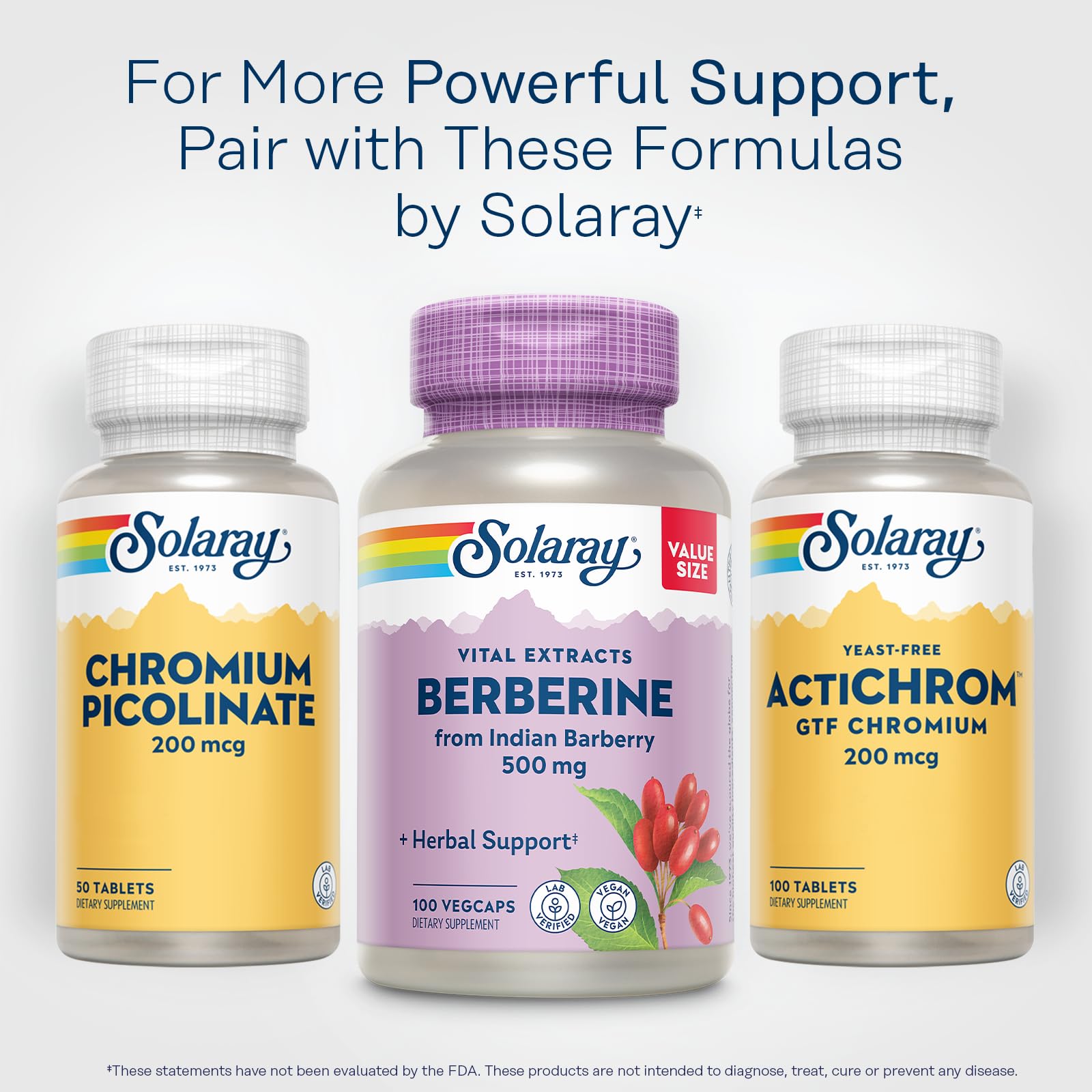 SOLARAY Berberine bottle on shelf signals a ready-to-use wellness option.