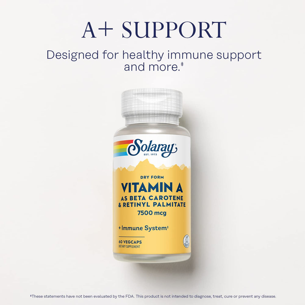 SOLARAY beta carotene and retinyl palmitate blend supports eye health