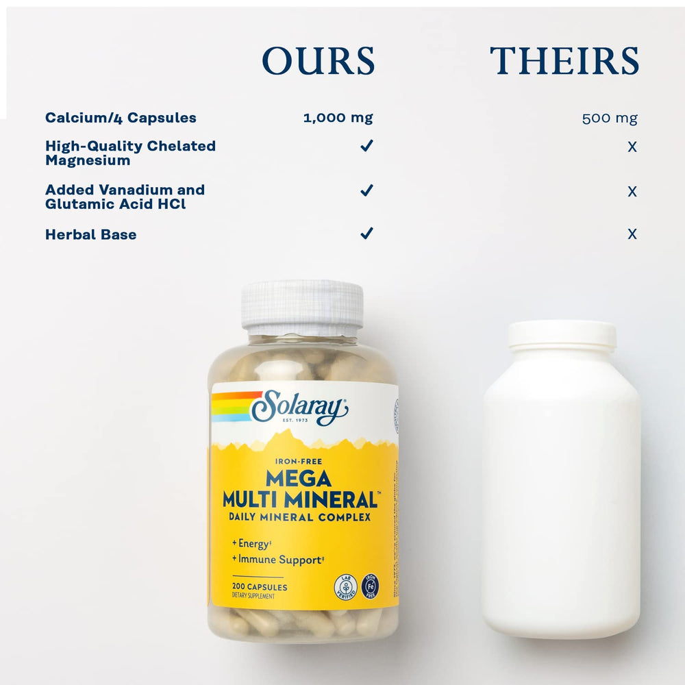 SOLARAY bottle made from post-consumer recycled plastic to reduce waste.