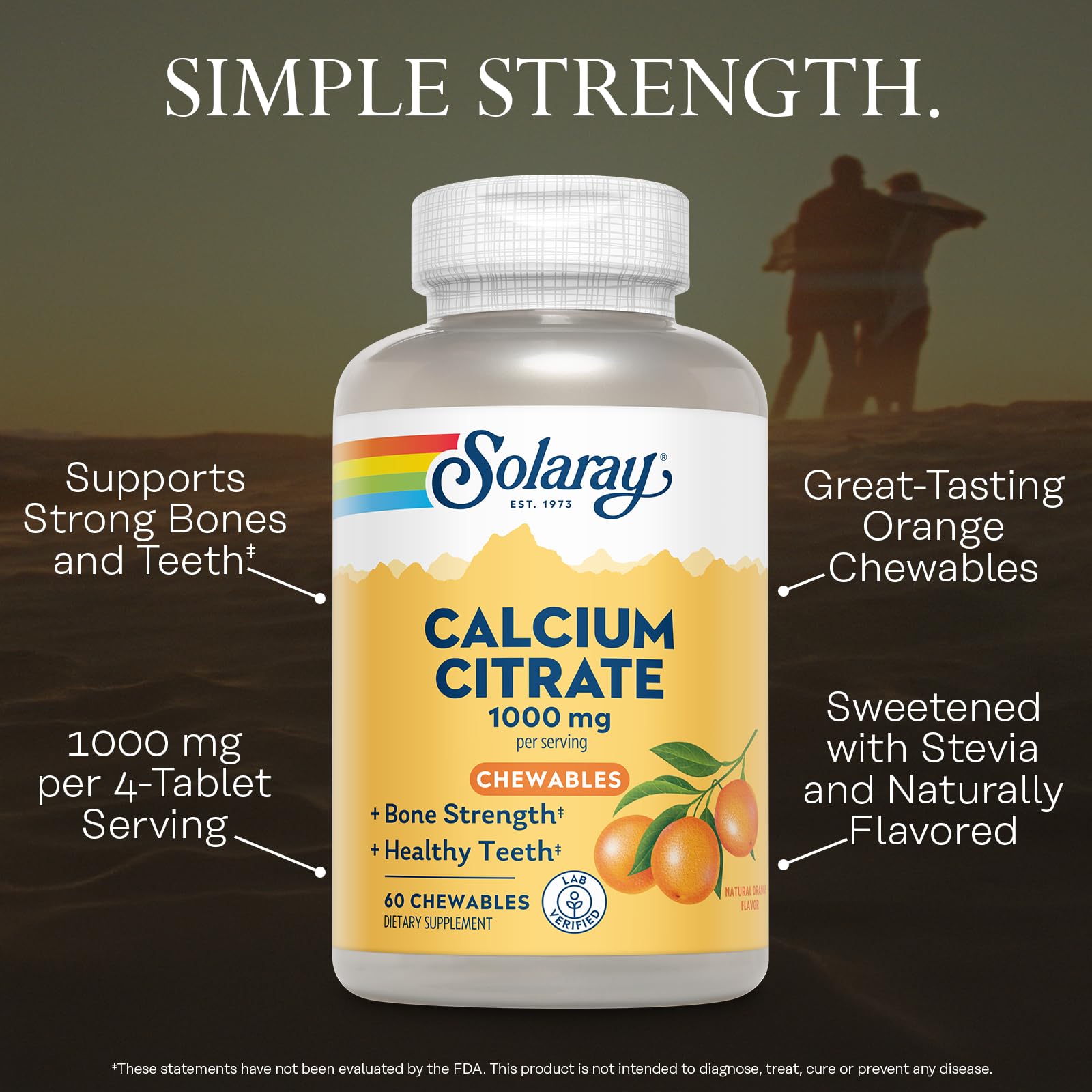 SOLARAY Calcium Citrate chews vegan and gluten free option