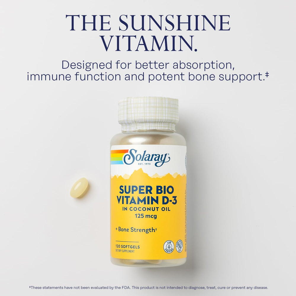 SOLARAY coconut oil base pouring shows absorption-boosting delivery for vitamin D3