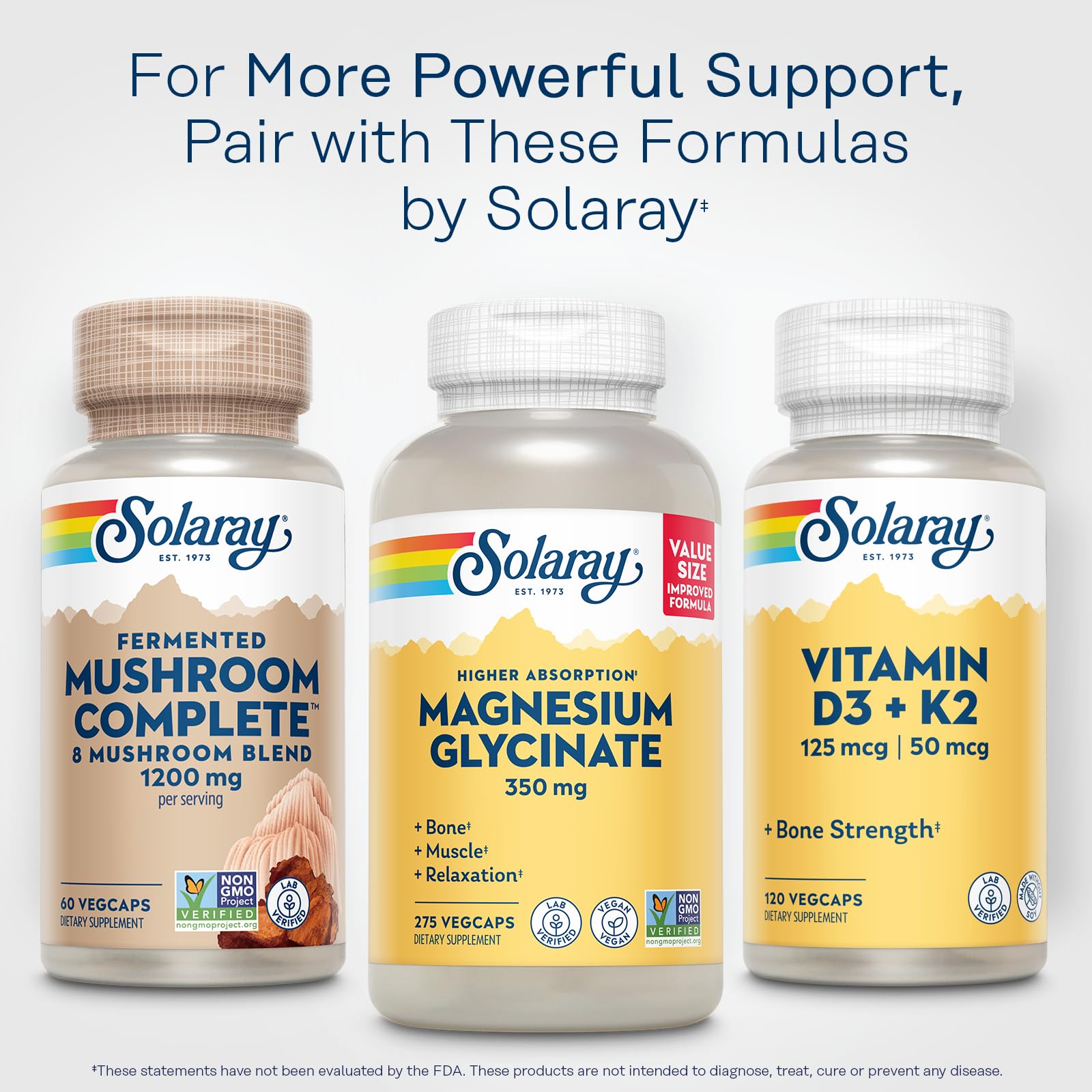 SOLARAY Fermented Mushroom Complete daily-use ritual image demonstrates versatile routine