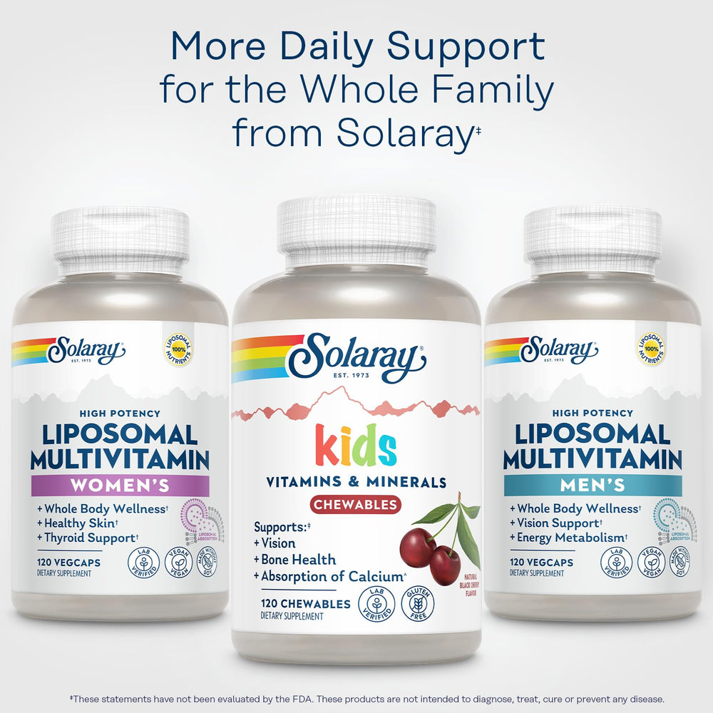 Eco-friendly bottle and solar-powered facility underscore SOLARAY sustainability.