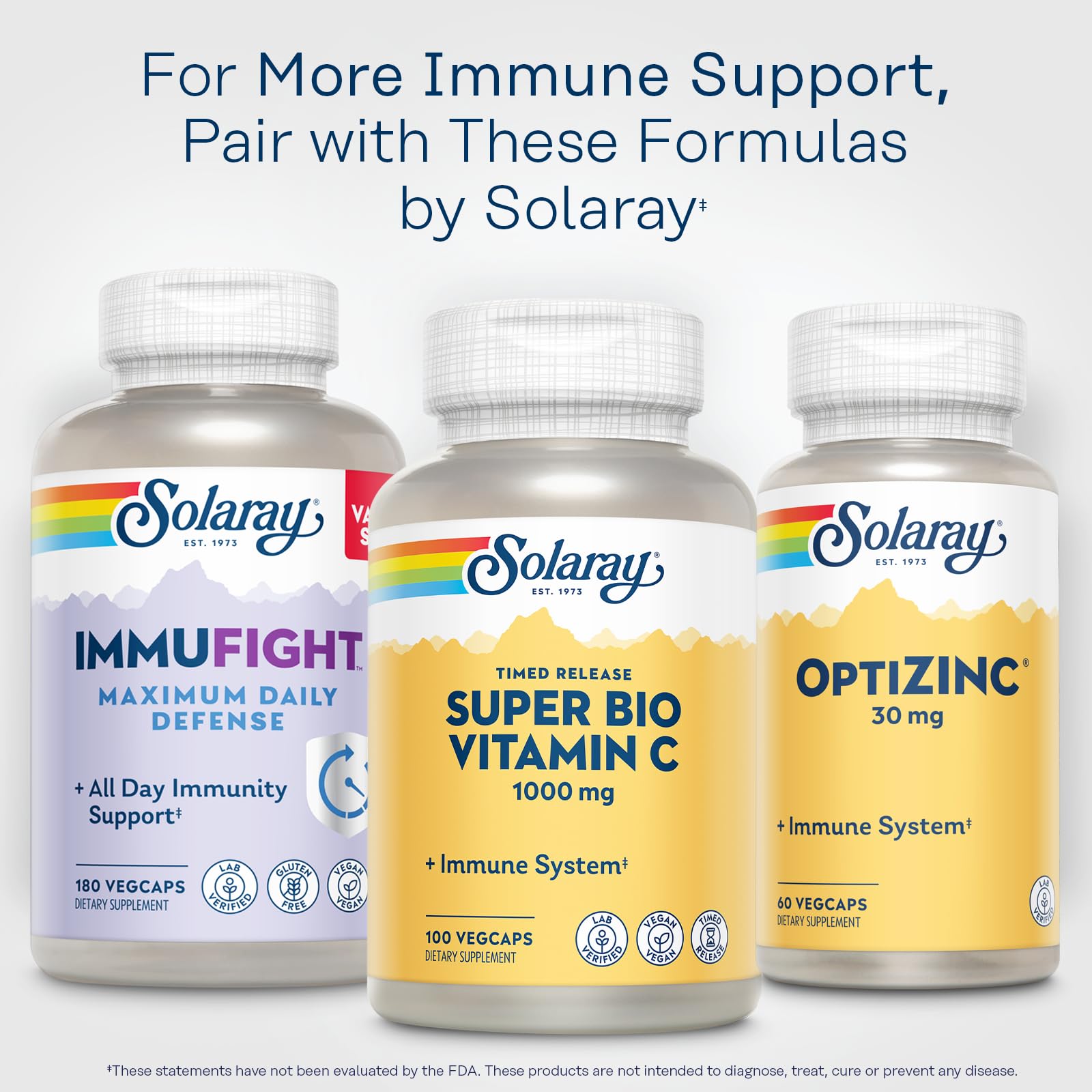 SOLARAY vitamin C 1000 mg, lab-tested and GMP-certified for purity.