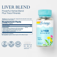 SOLARAY Liver Blend SP-13 ingredient list with milk thistle and herbs