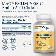 Solaray magnesium chelate capsules optimized for absorption