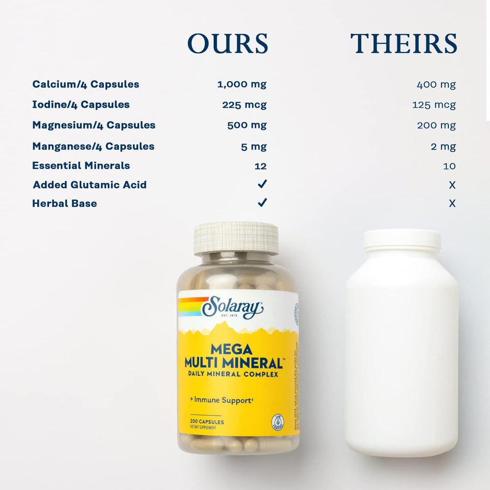 SOLARAY bottle with measure spoon demonstrates easy daily dosing.