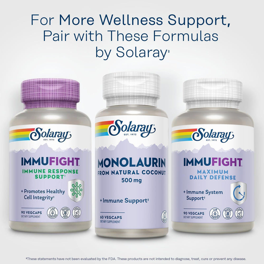 SOLARAY Monolaurin in winter setup for seasonal nutritive support.