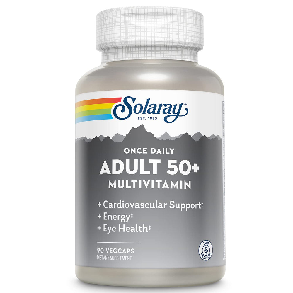 Solaray Once Daily 50+ bottle front for daily energy support.