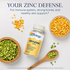 Solaray OptiZinc 30 mg nutrition label showing zinc and vitamin B6