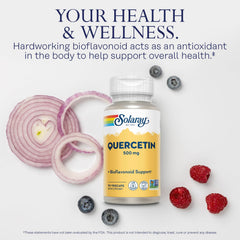 SOLARAY Quercetin capsules inside bottle for daily wellness.