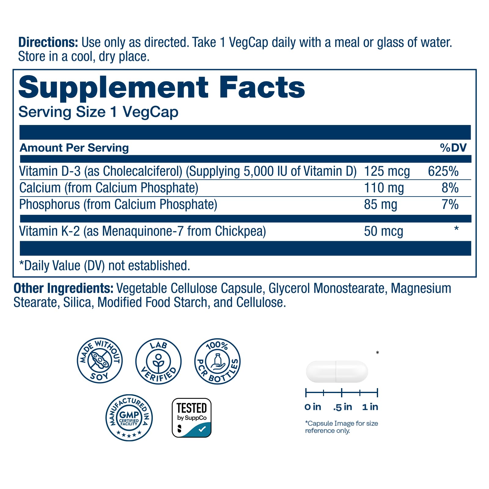 SOLARAY Vitamin D3 K2 label close-up highlights D3 and MK7 synergy.