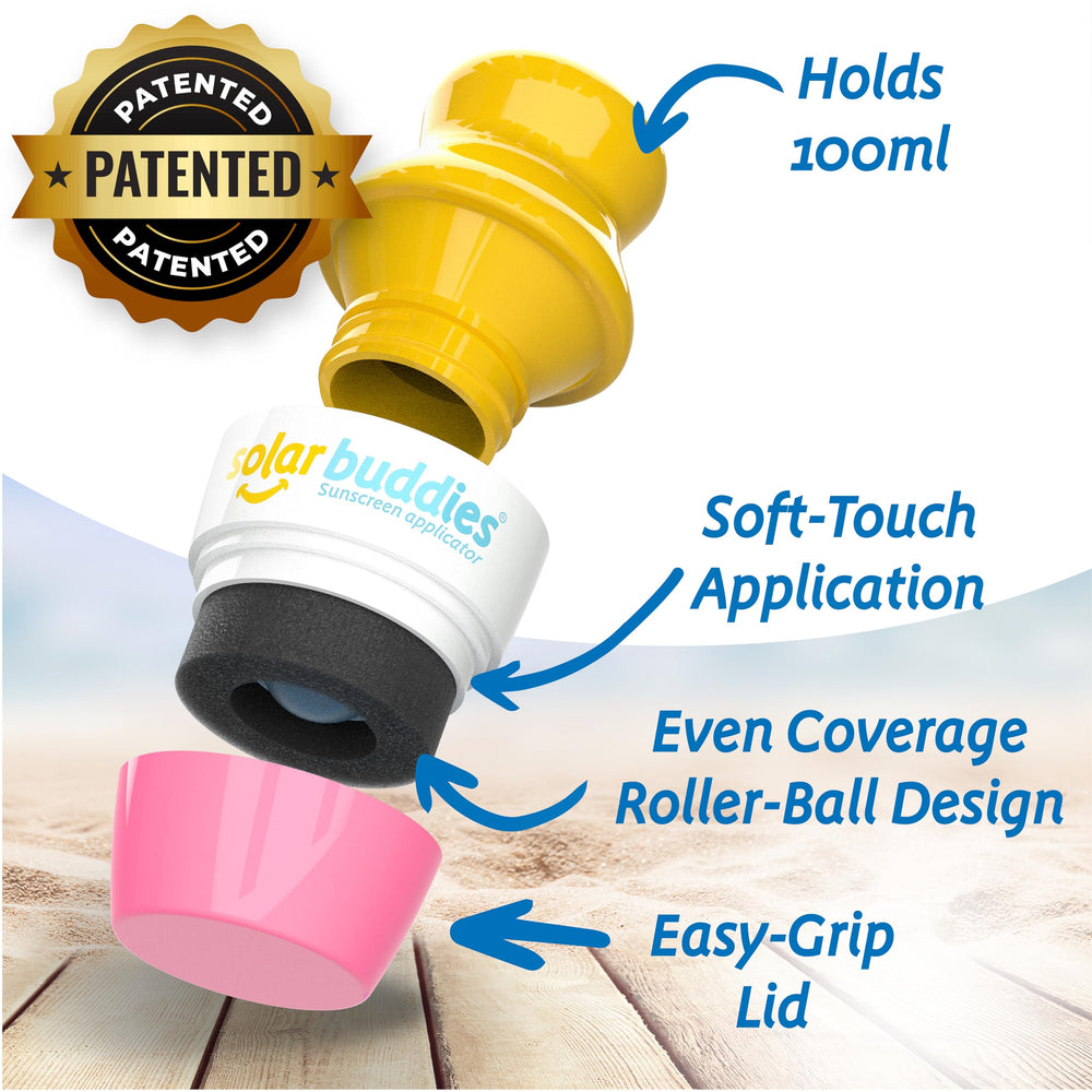 Close-up of roll-on sponge for even coverage with Solar Buddies.