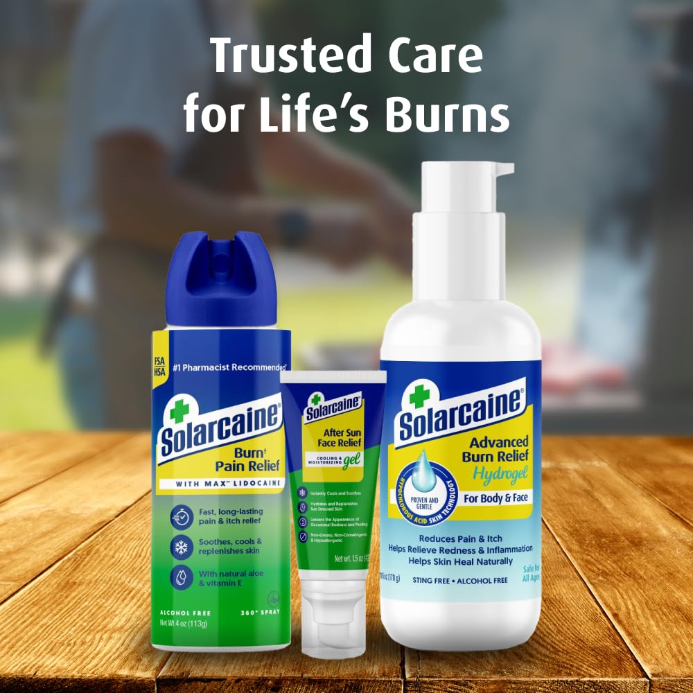 Solarcaine Advanced Cooling Hydrogel easy-application with pump or cotton round