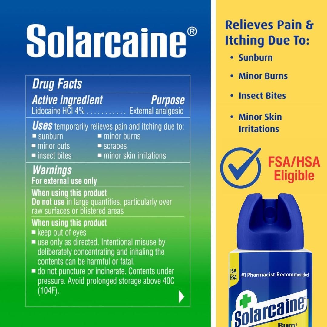 Solarcaine aloe vera formula close-up showing soothing ingredients