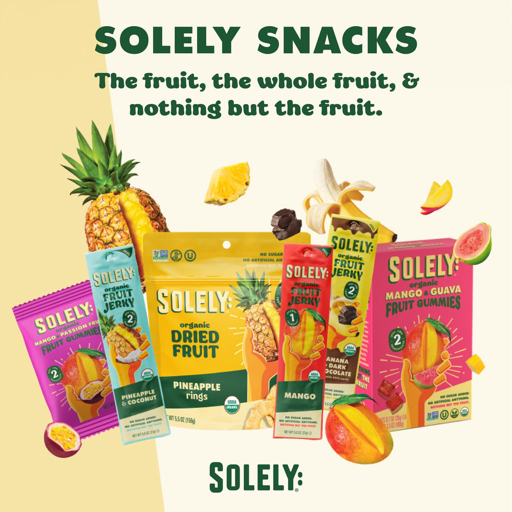 SOLELY Nutrition facts label – clear information for mindful snacking.