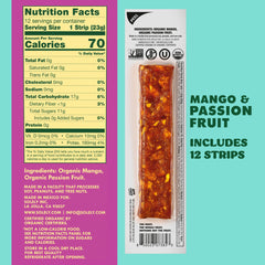 SOLELY mango-passion jerky strip in hand for on-the-go snacking