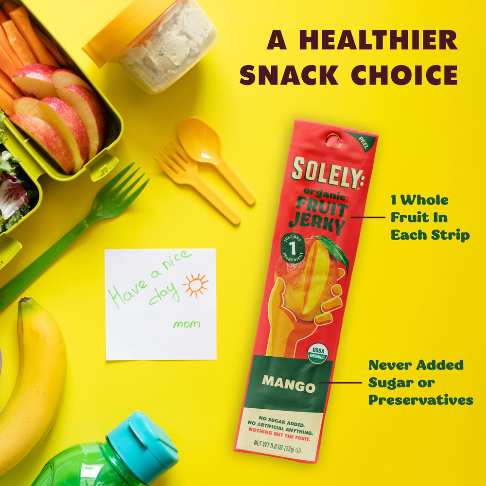 Two-ingredient panel highlights organic mango and raspberry