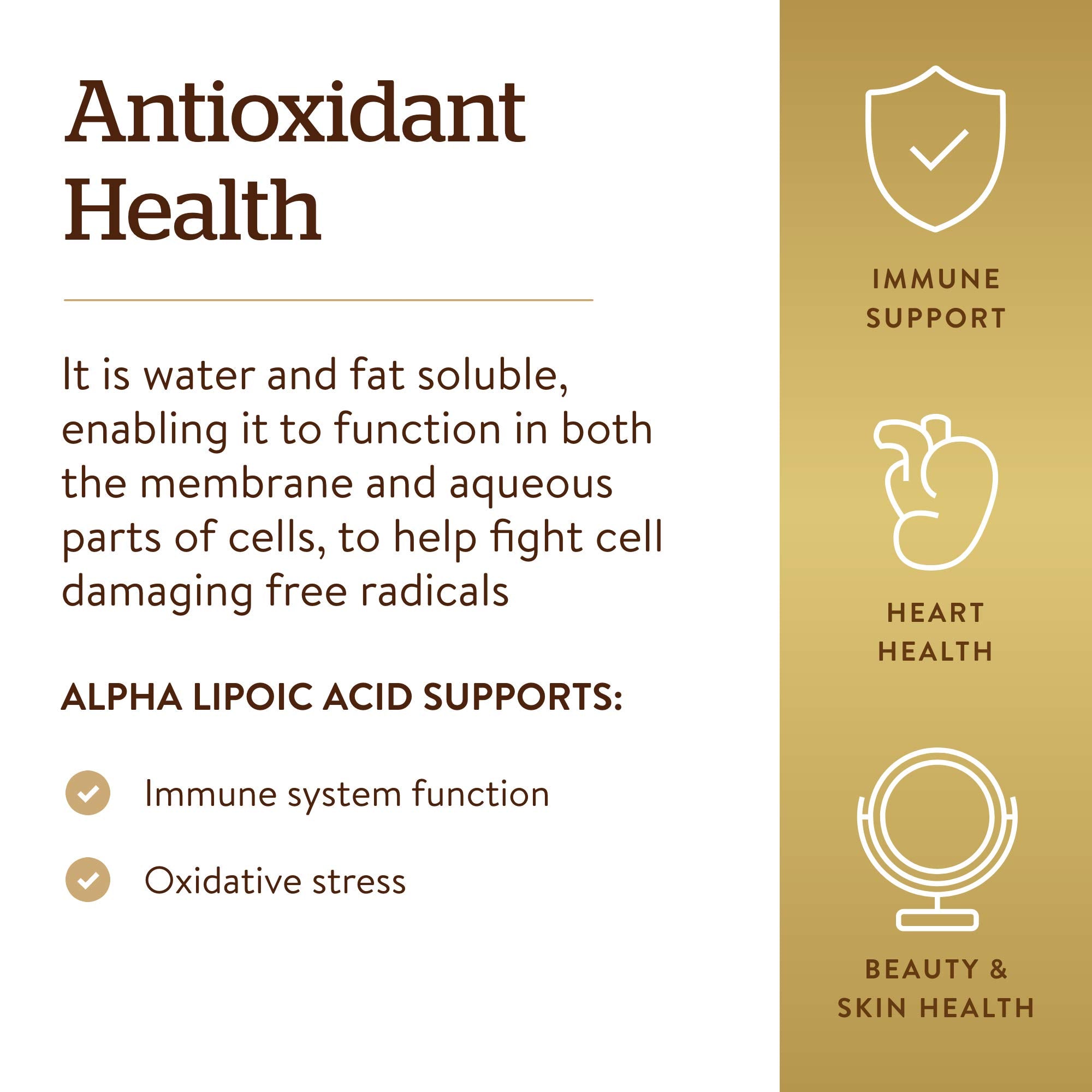 Solgar Alpha Lipoic Acid capsules in hand indicate easy daily use