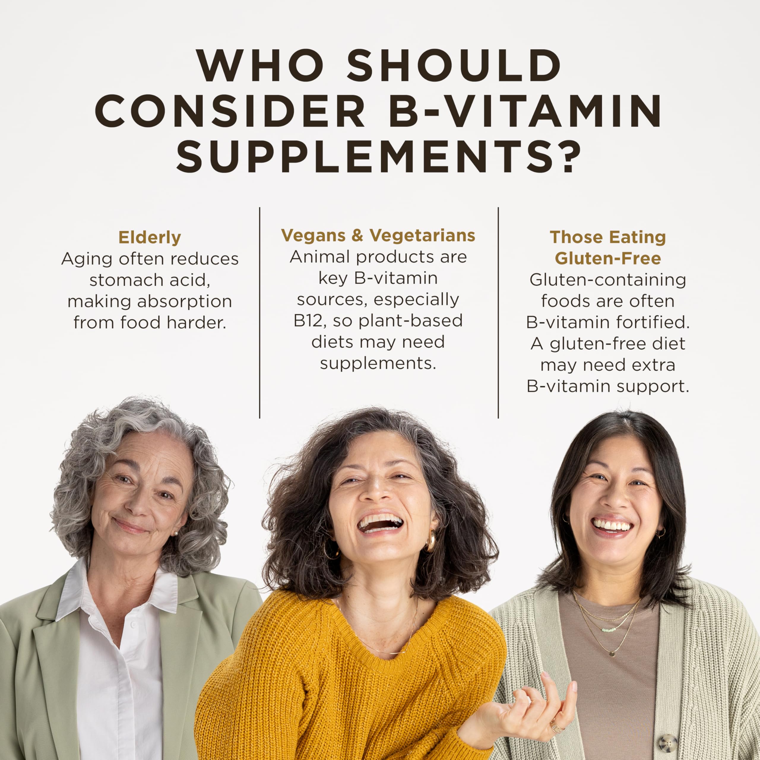 Solgar B-Complex 100 daily-use scene encourages simple routine.