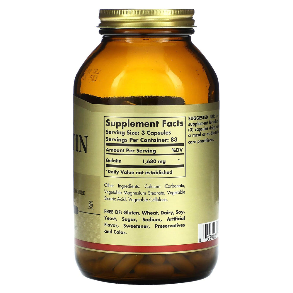 Solgar bottle on shelf scene emphasizes convenient 83 servings per bottle.