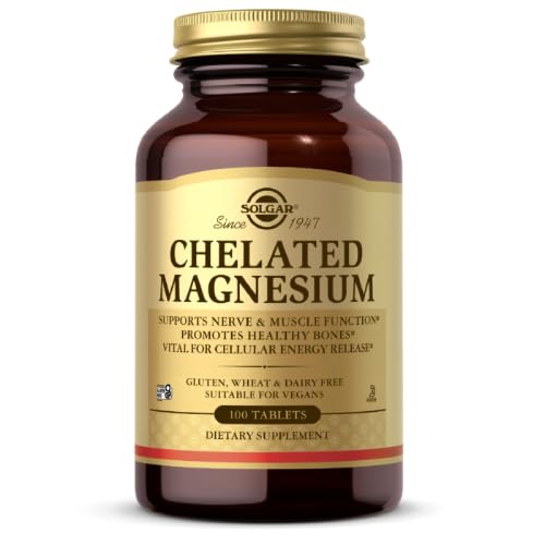Solgar Chelated Magnesium bottle side label emphasizing allergen-free formulation.