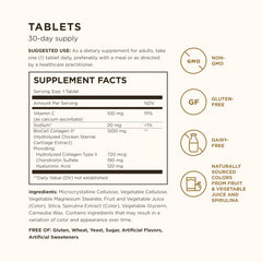 Solgar Collagen Hyaluronic Acid Complex tablets close-up for daily use