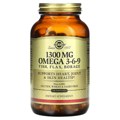 Solgar EPA and DHA omega-3 softgels near nutrition label