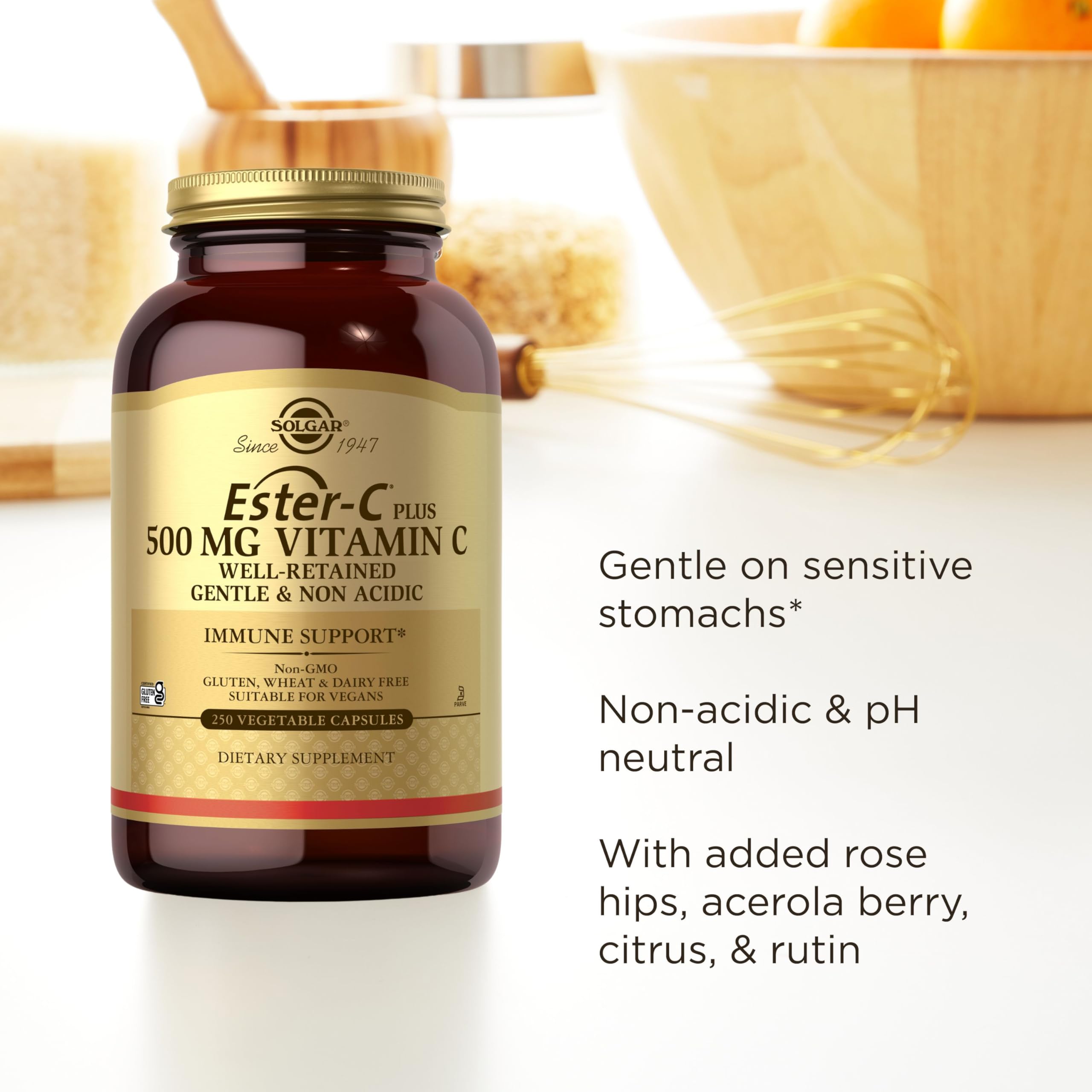 Solgar Ester-C Plus natural bioflavonoids and acerola imagery