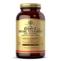 Solgar Ester-C Plus bottle front showing gentle Vitamin C for immune support