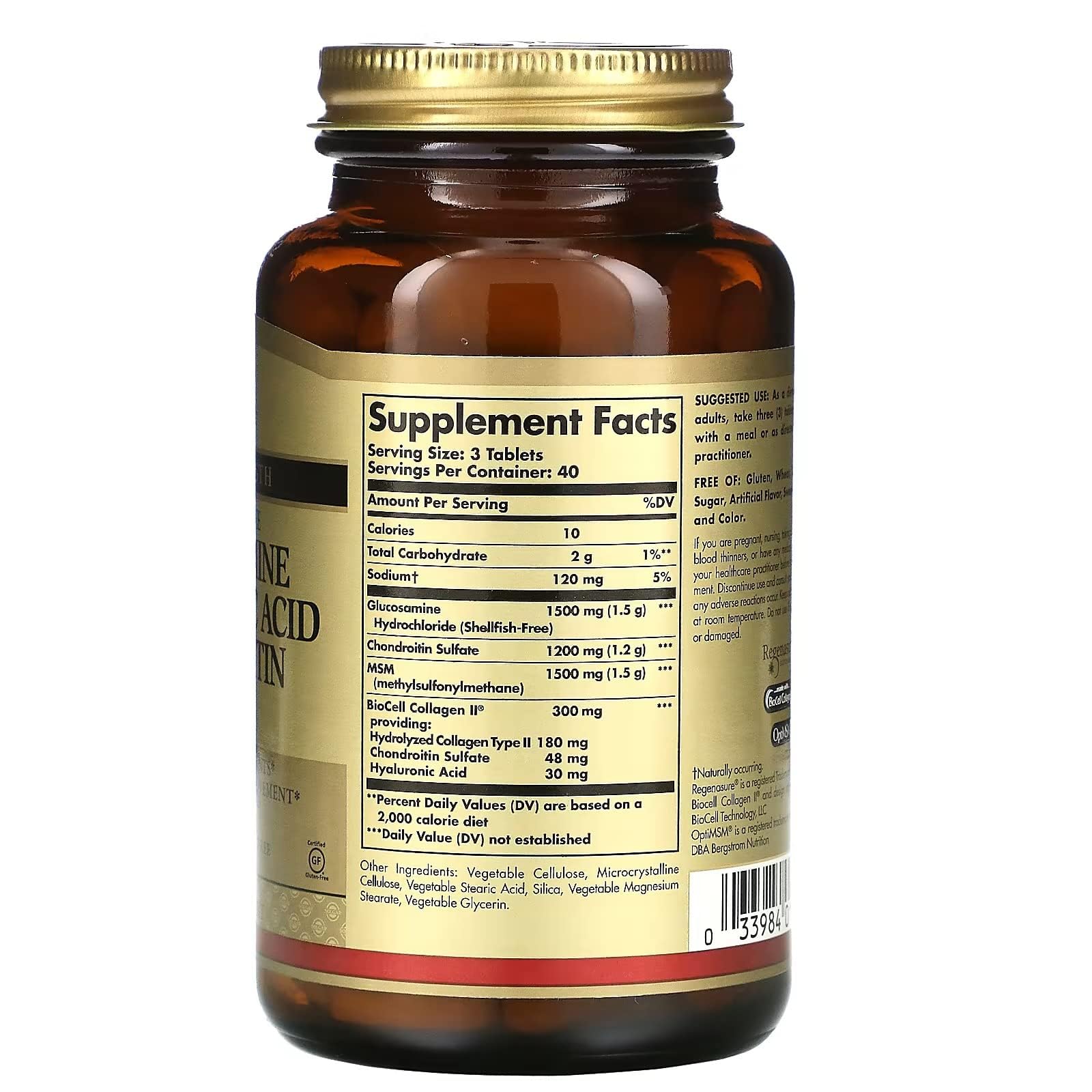 Solgar tablets close-up shows easy-to-swallow capsules for daily joint comfort.