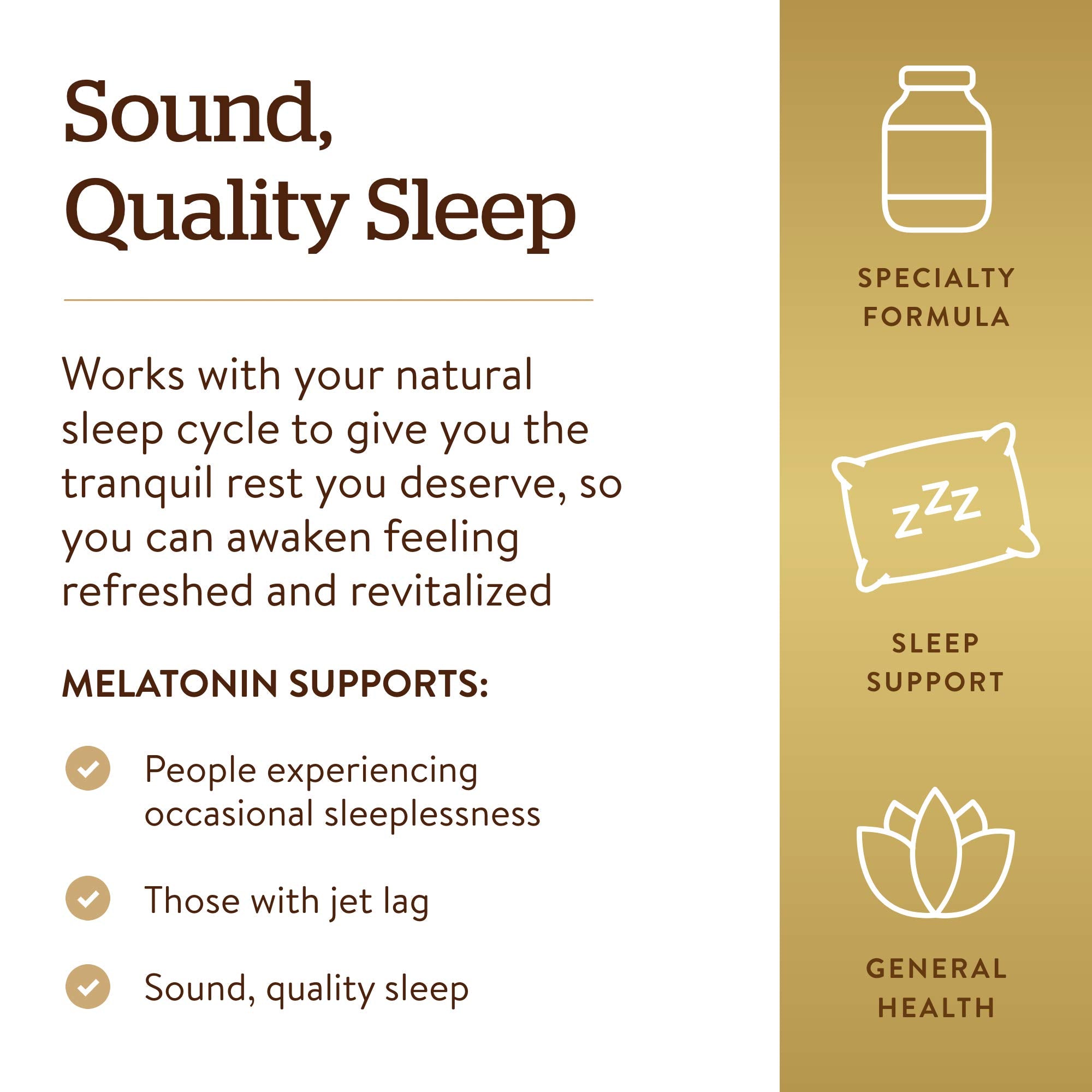Gluten- and dairy-free label on Solgar Melatonin bottle