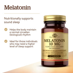 Close-up of Solgar Melatonin tablets inside the bottle