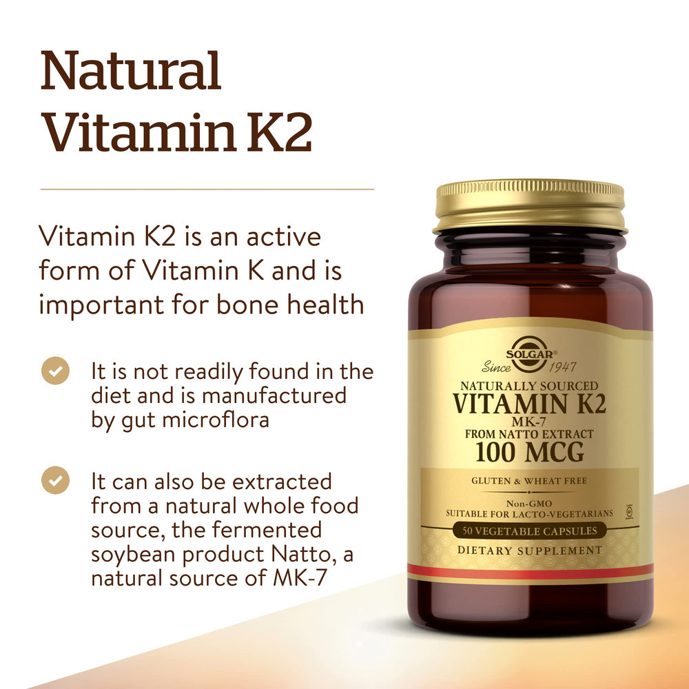Solgar natto extract natural source image showing MK-7 origin for daily use