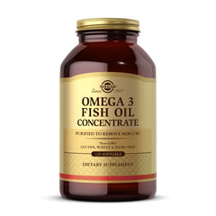 Solgar Omega 3 softgels bottle front view for daily supplementation.