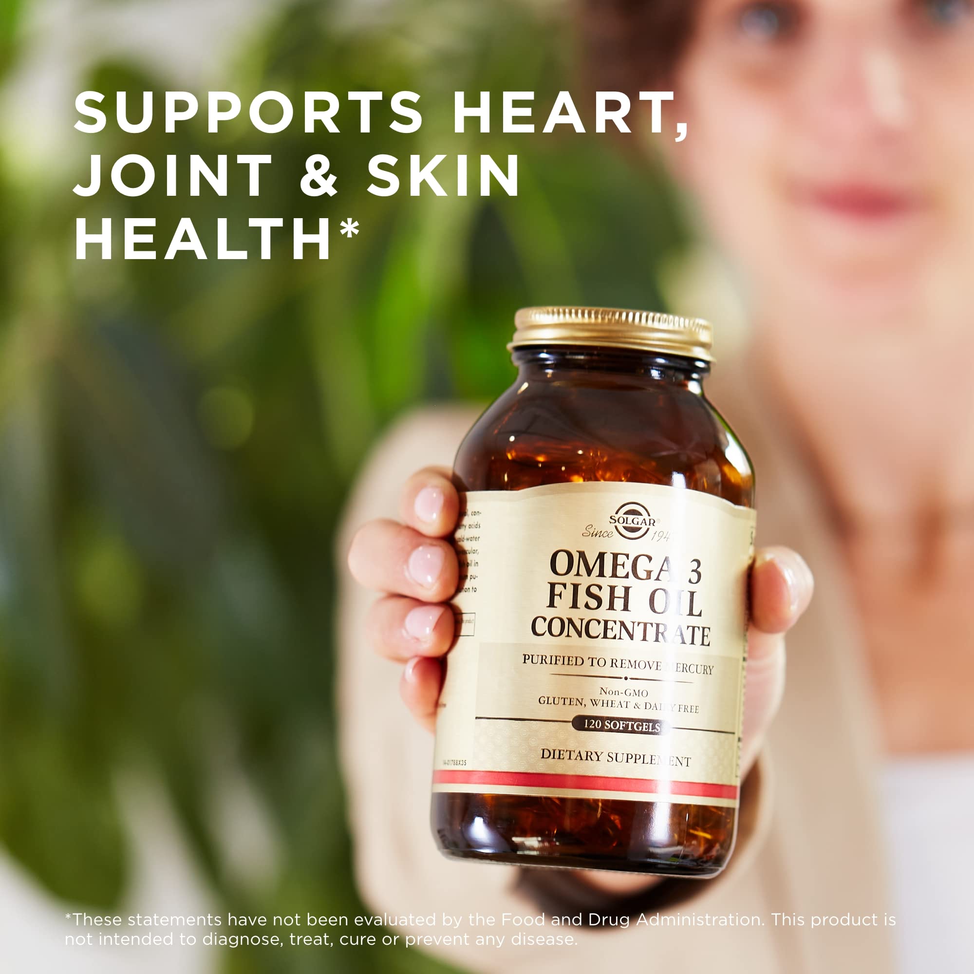 Solgar Omega 3 capsule texture under natural light.