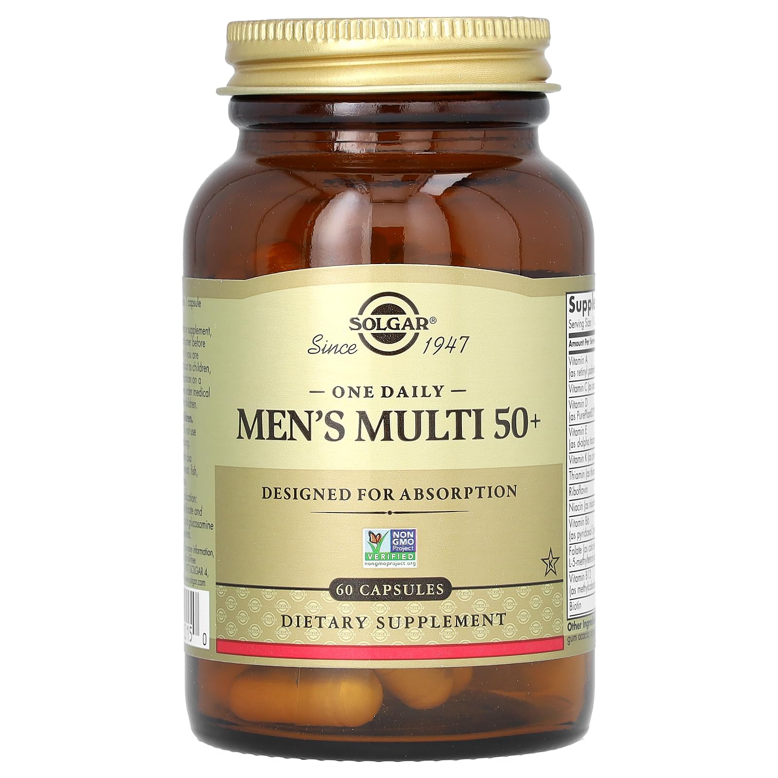 Solgar label detail highlights 60 servings and delayed-release vegan formula