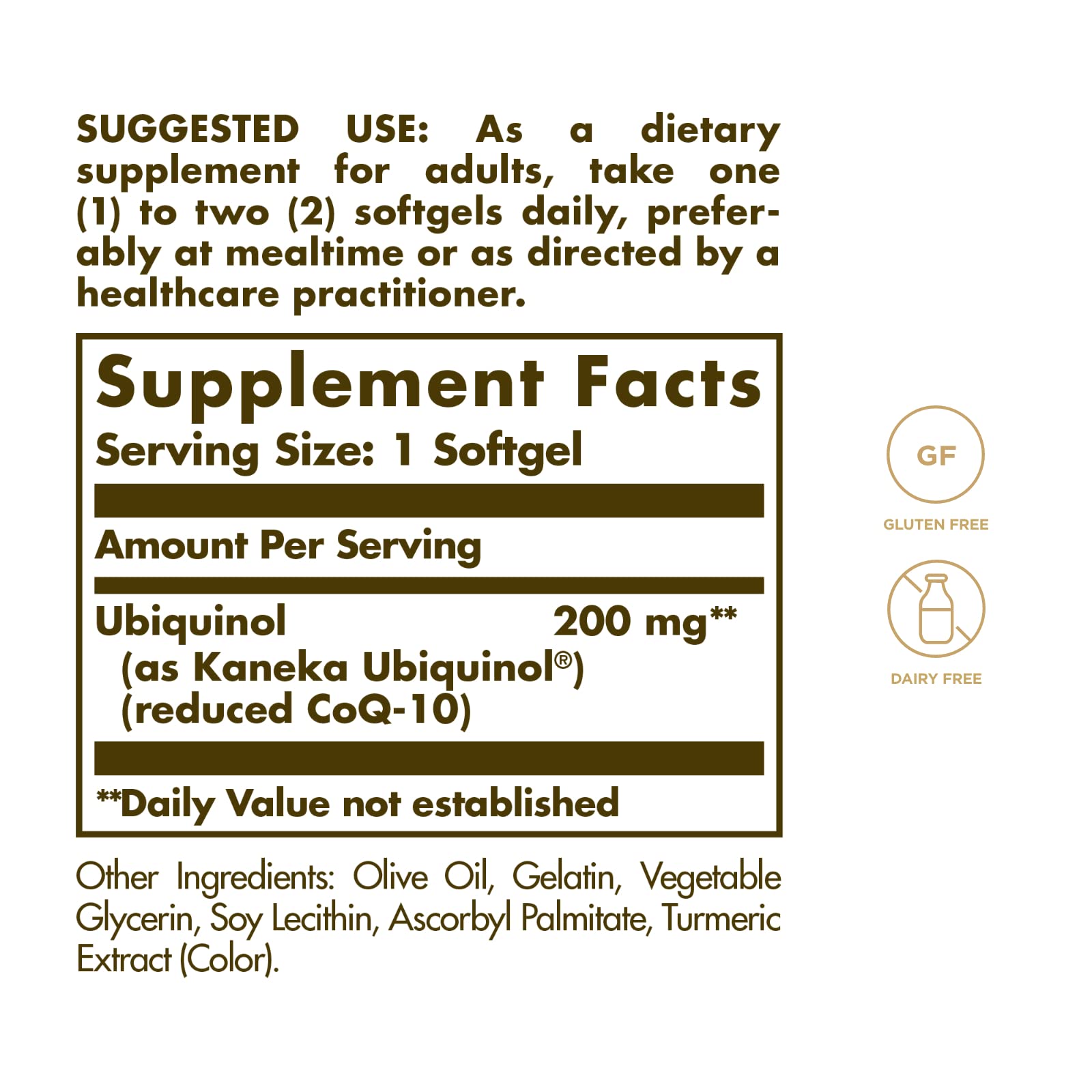 Close-up of Solgar ubiquinol softgels highlighting oil-based capsules.