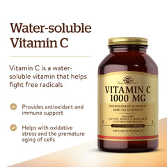 Solgar Vitamin C 1000 mg label details and ingredients.