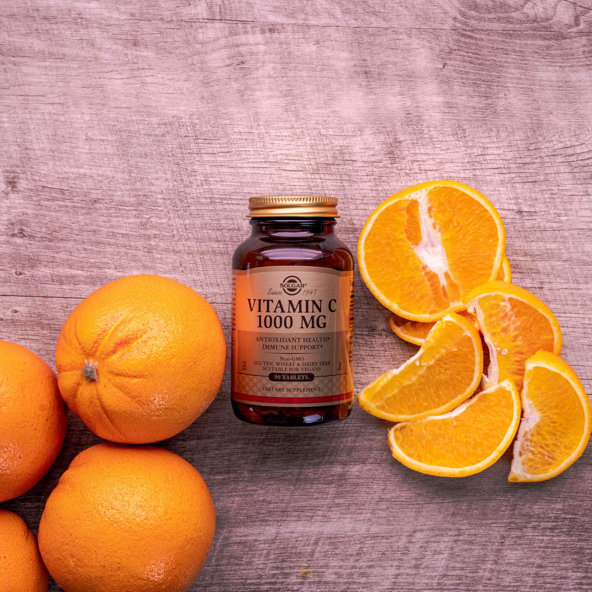 Solgar Vitamin C 1000 mg non-GMO icon symbolizing purity.