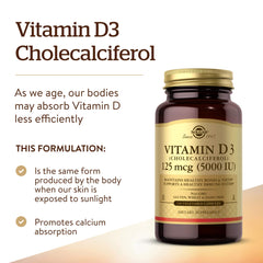 Solgar D3 bottle label detail noting 240 servings