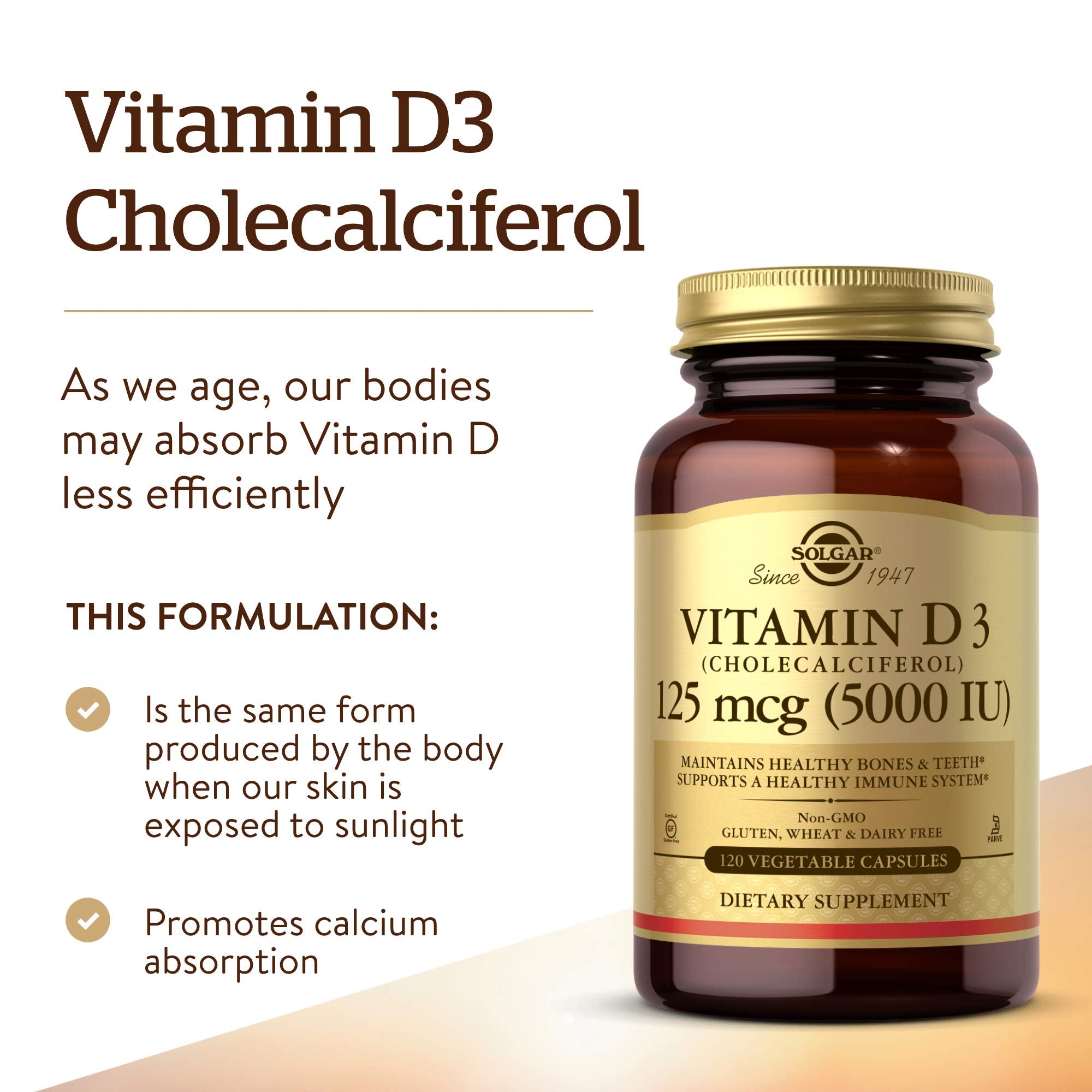 Solgar Vitamin D3 capsules inside view, convenient daily bone and immune support.