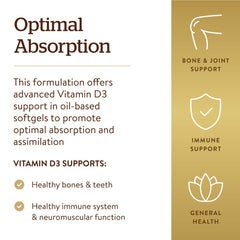 Solgar Vitamin D3 bottle highlights gluten-free and dairy-free formula.